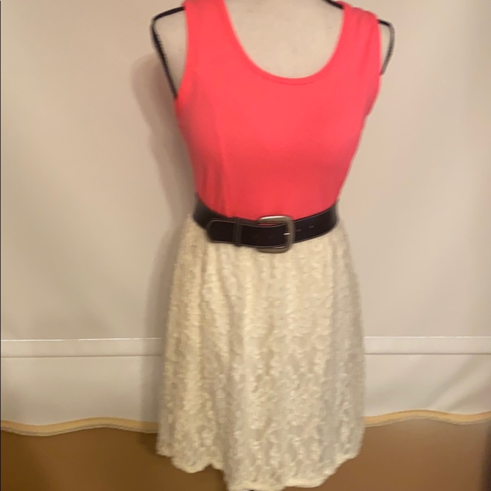 Pinc Dress with black belt